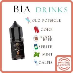 [新口味上市][3-4分涼]Bia 比亞 飲品系列 (新)梅子綠|(新)柳橙綠|(新)荔枝烏龍|(新)芒果綠|(新)芒果紅|(新)百香綠|(新)紅酒|(新)魔爪|(新)咖啡|冰牛奶|老冰棍|可樂|麥根沙士|雪碧(檸檬汽水)|薄荷|可爾必思 小煙油30ML 35MG